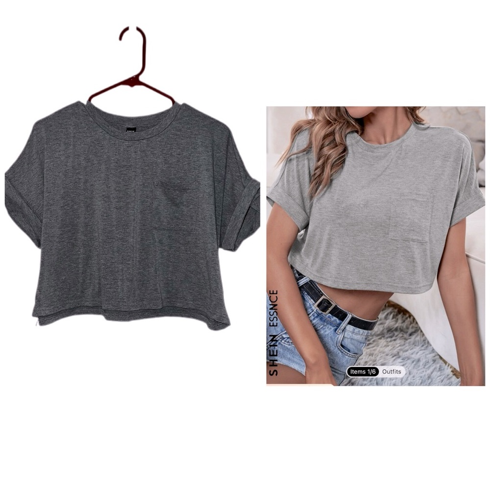 SHEIN pocket cropped tee size Large